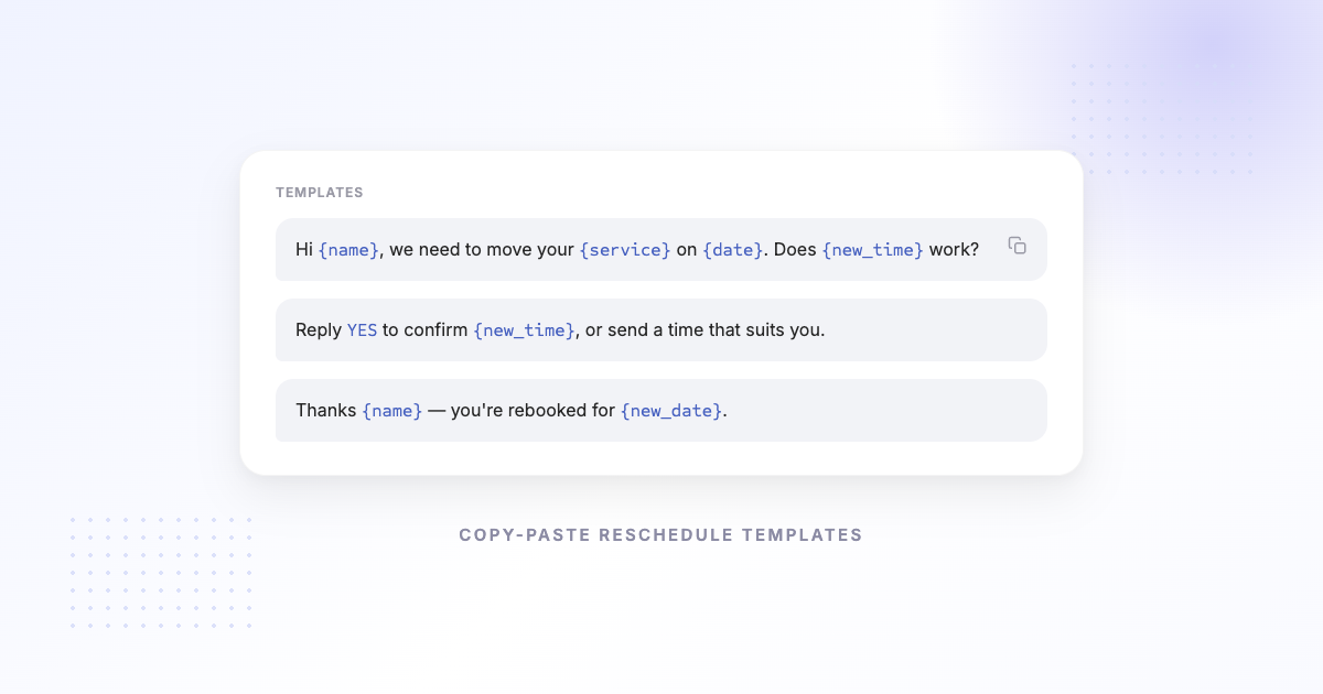 Reschedule Appointment Text Templates (Copy & Paste, 2026)